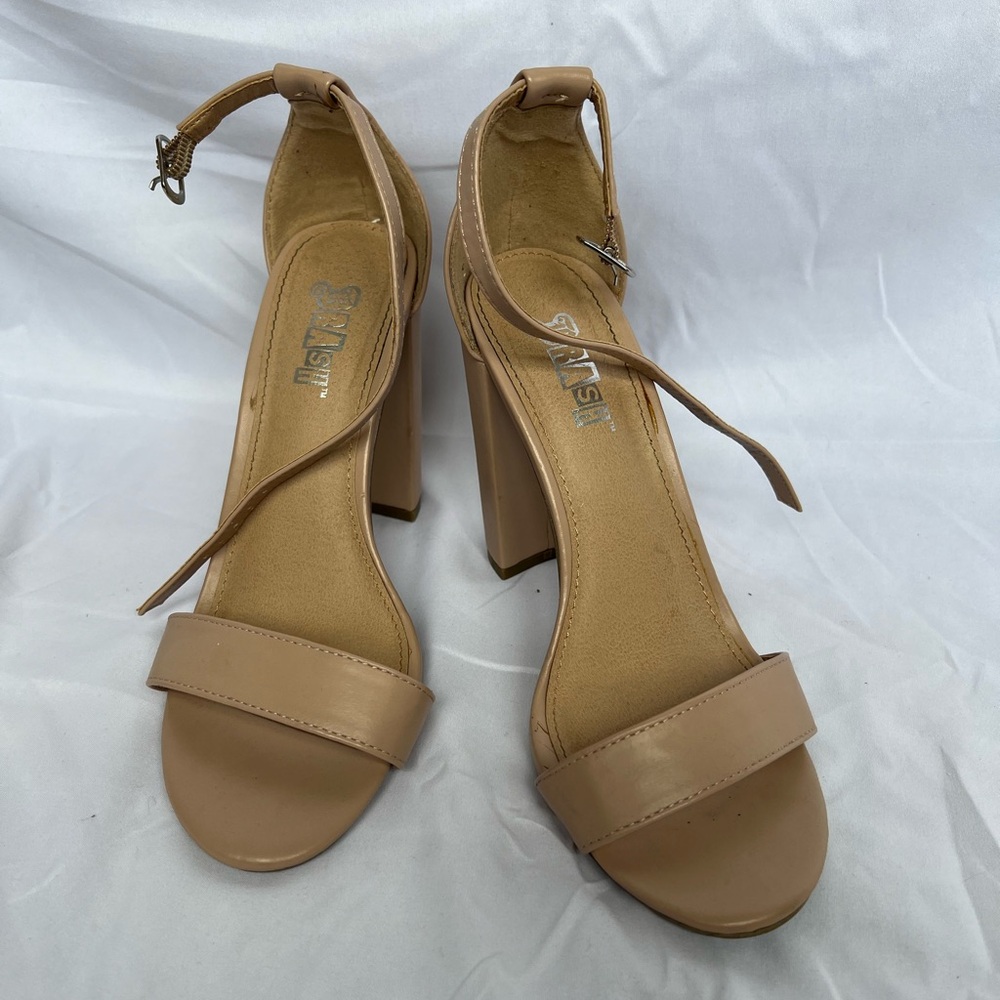 Nude strappy heels, size 6